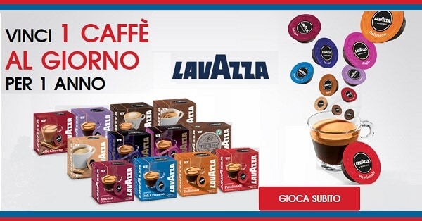 Concorso Lavazza vinci 1 caffè al giorno per 1 anno