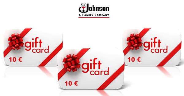 Concorso SC Johnson Vinci una delle 500 Gift Card da 10 euro