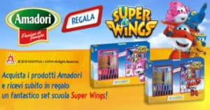 Set scuola Super Wings in regalo con Amadori