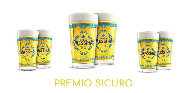 Premio Sicuro Birra Messina: Ricevi 2 Bicchieri Stile Barocco