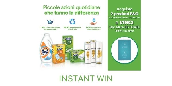 concorso instant win "Vinci con P&G"